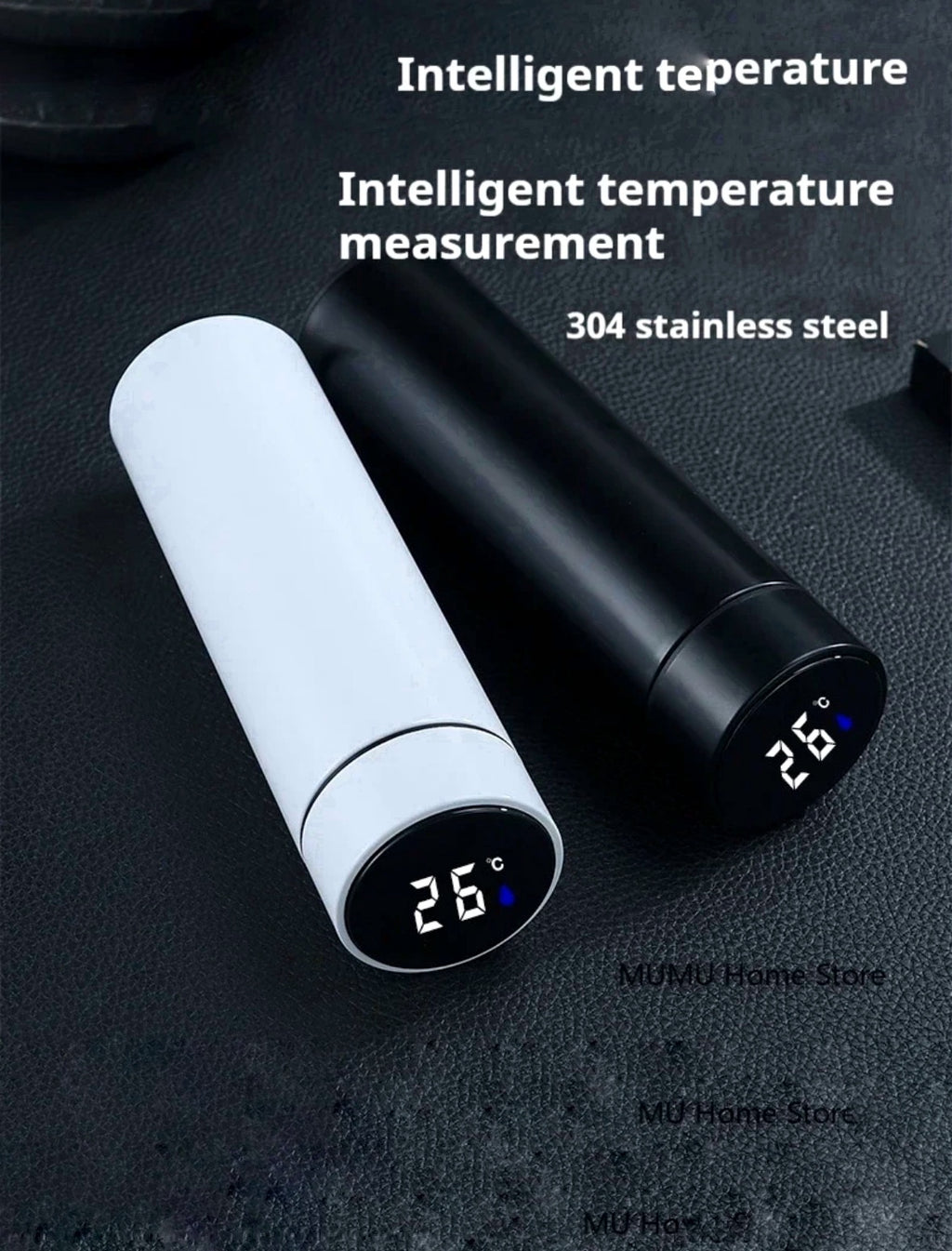 Thermos Intelligent Temperature Bottle 500ML Sports Water Cup Car Insulated Cup Cold & Heat Thermal Vacuum Flasks